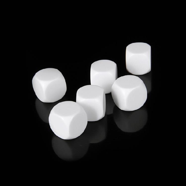 10Pcs Kids Educational Toy Board Game Dices Set White Dices Mathematical Tool 6 Sided Dices Acrylic Round Corner Dices