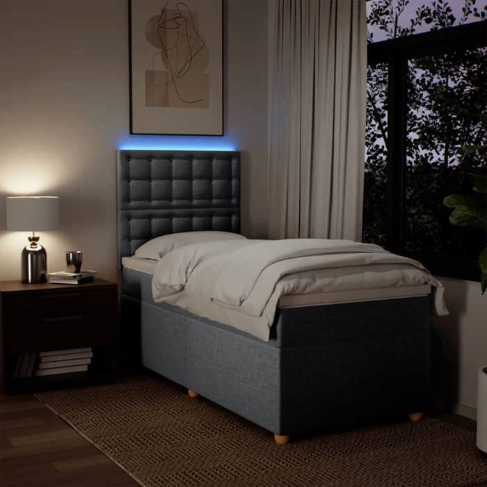 Maison Exclusive - Sommier à lattes de lit et matelas Gris clair 90x190 cm Tissu