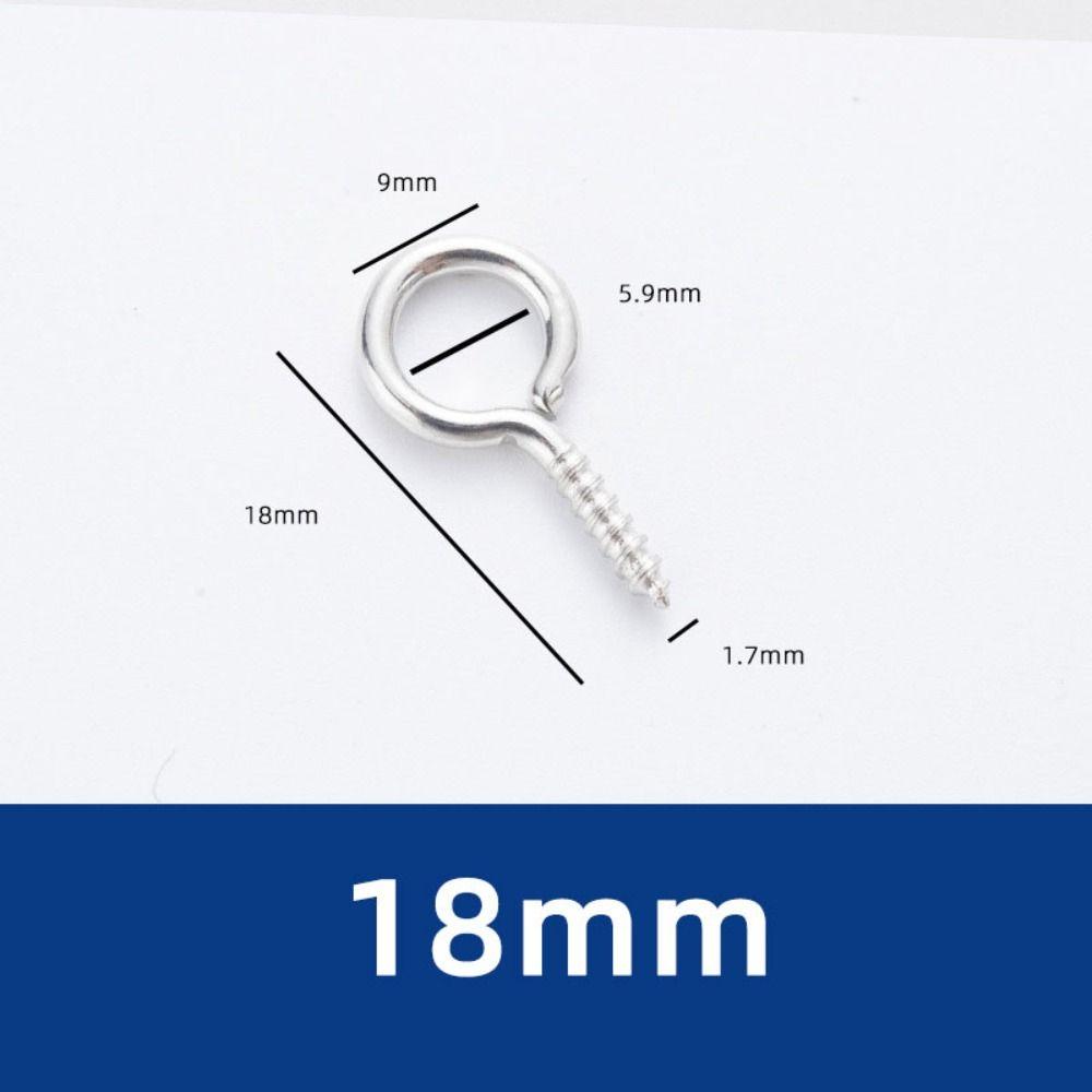50 шт. металлические маленькие винтовые крючки с ушками, серебристые саморезы, устойчивые к ржавчине стены
