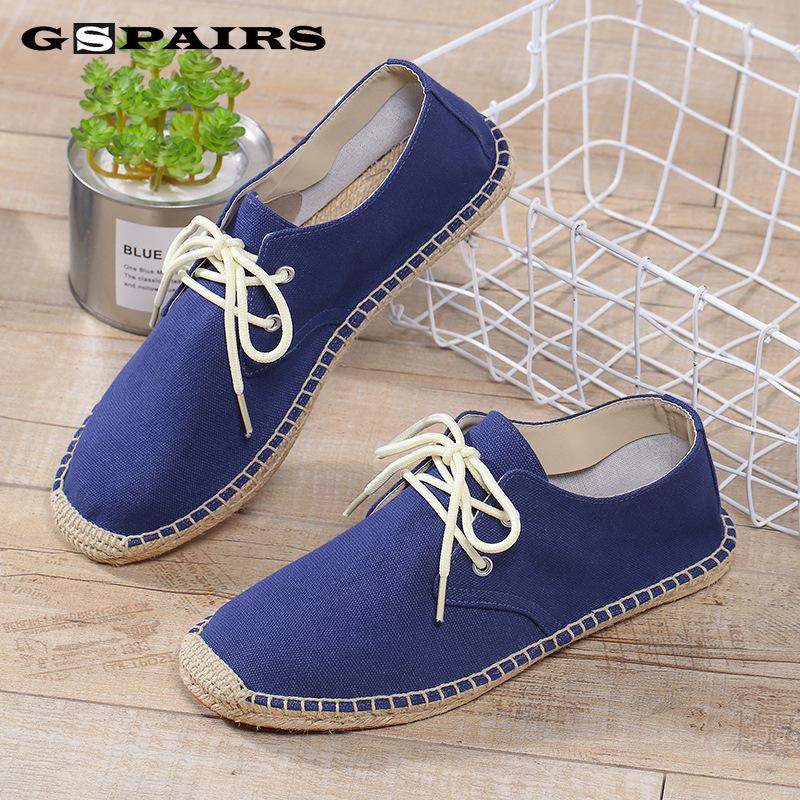 2024 Мужская повседневная парусиновая конопляная стелька Fisherman Light Shoes Ethnology Style Men Espadrille Flats Shoes Летняя повседневная обувь Обувь для вождения