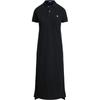 Polo Solid Color Pony Embroidered Polo Collar Straight Long Short Sleeve Dress Women Dresses Black WMPODRSNFA20218-001