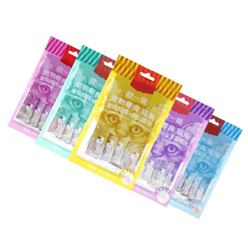 5x14г Лакомства для кошек, которые можно лизать, Влажные лакомства, Минералы, Поливитамины, Протеин, Здоровые лакомства для кошек с кошачьей мятой для кошек, Тунец, Лосось