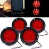 LIGBT 4Pcs 4 Inch Red Led Round Trailer Tail Lights 16 LED 4" Led Trailer Stop Brake Turn Tail Lights Waterproof Led Trailer Light For Truck Boat RV
