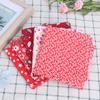 5 шт./компл. DIY Handcraft Хлопковая Ткань для Рукоделия Мягкая Швейная Лоскутная Ткань С Набивным Рисунком Набор 50x50 см Красный