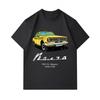 Men's 100% Cotton Round Neck Short Sleeve T-Shirt, Vintage Yellow Classic Taxi Volga GAZ 24 1969-1998 Graphic Print Casual Comfortable Tee Top for Dai