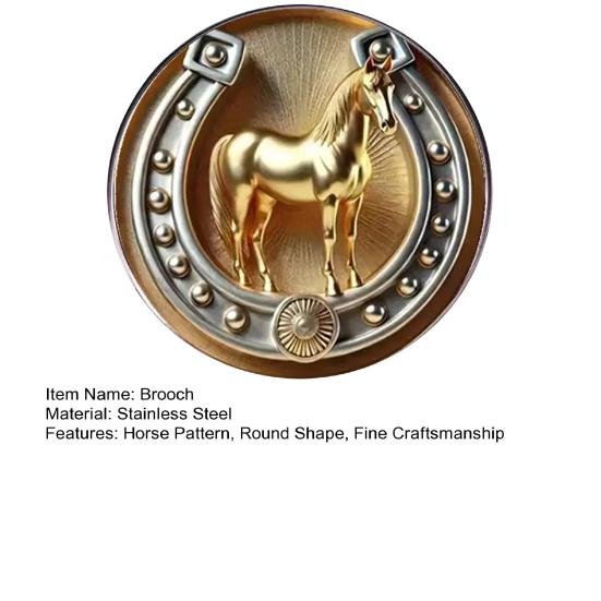 Брошь в ретро-стиле, булавка с узором в виде головы лошади, с эмалью в технике пуантилизма, с дизайном солнца, символ удачи, лацканы пиджаков, пальто, шляпы, значок