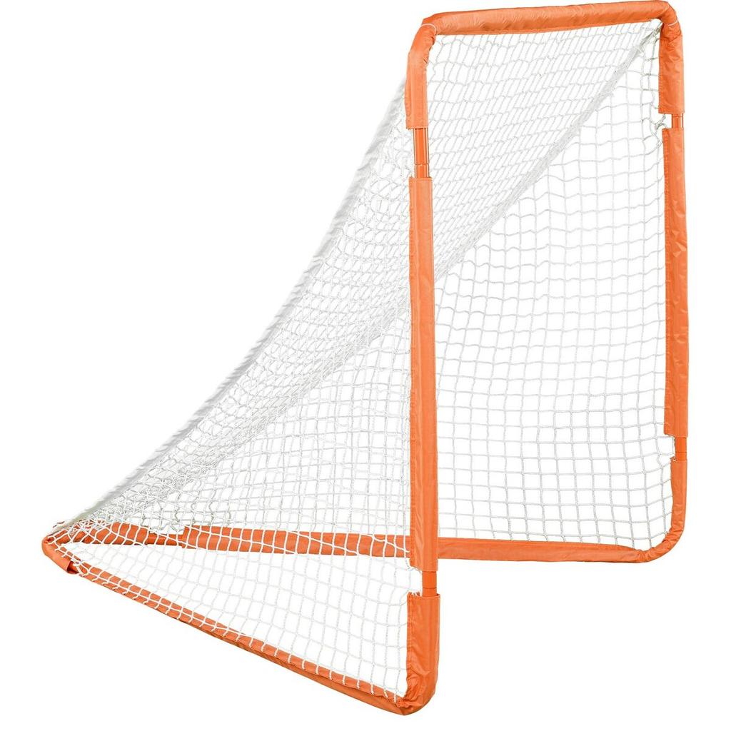 Lacrosse Goal, 4' x 4' Small Kids Lacrosse Net, Folding Portable Lacrosse Goal with Carry Bag, Iron Frame Backyard Training Equipment, Quick & Easy