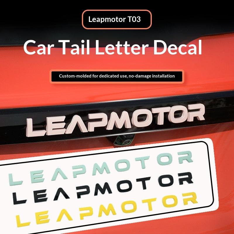 For Leapmotor T03 Auto Modification Rear Trunk Overlay Vinyl Wrap Decal Custom Car Emblem Letter Sticker
