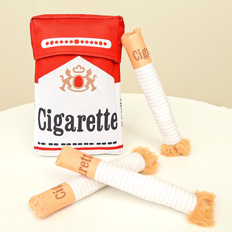 Luxury Dog Plush Chew Toy Squeaky Funny Cigarettes Bite-resistant Chew-resistant Outdoor Anxiety Relief Large Dog Toys