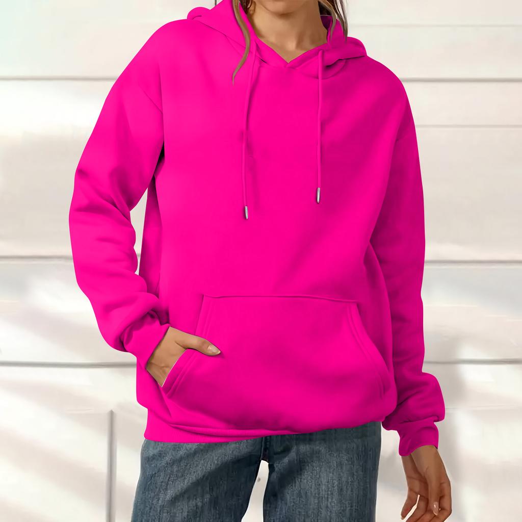 Women's Fashion Solid Color Casual Long Sleeve Hoodie