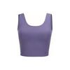 Бюстгальтер-майка серии однотонный цвет U-образный вырез бесшовный обтягивающий спортивный жилет женские топы фиолетовый 23RMS408WGP0