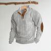 Весна Осень Мужской Топ Colorblock Пэчворк Ретро Стиль Полуоткрытый Воротник-стойка Толстовка Большого Размера Свободный Длинный Рукав Топ Повседневная Жизнь