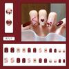 24 шт. Love Sweet Girl Temperament Nail Art ins Минималистский стиль Белые накладные ногти Без резьбы и шлифовки Готовые продукты Wear Nail