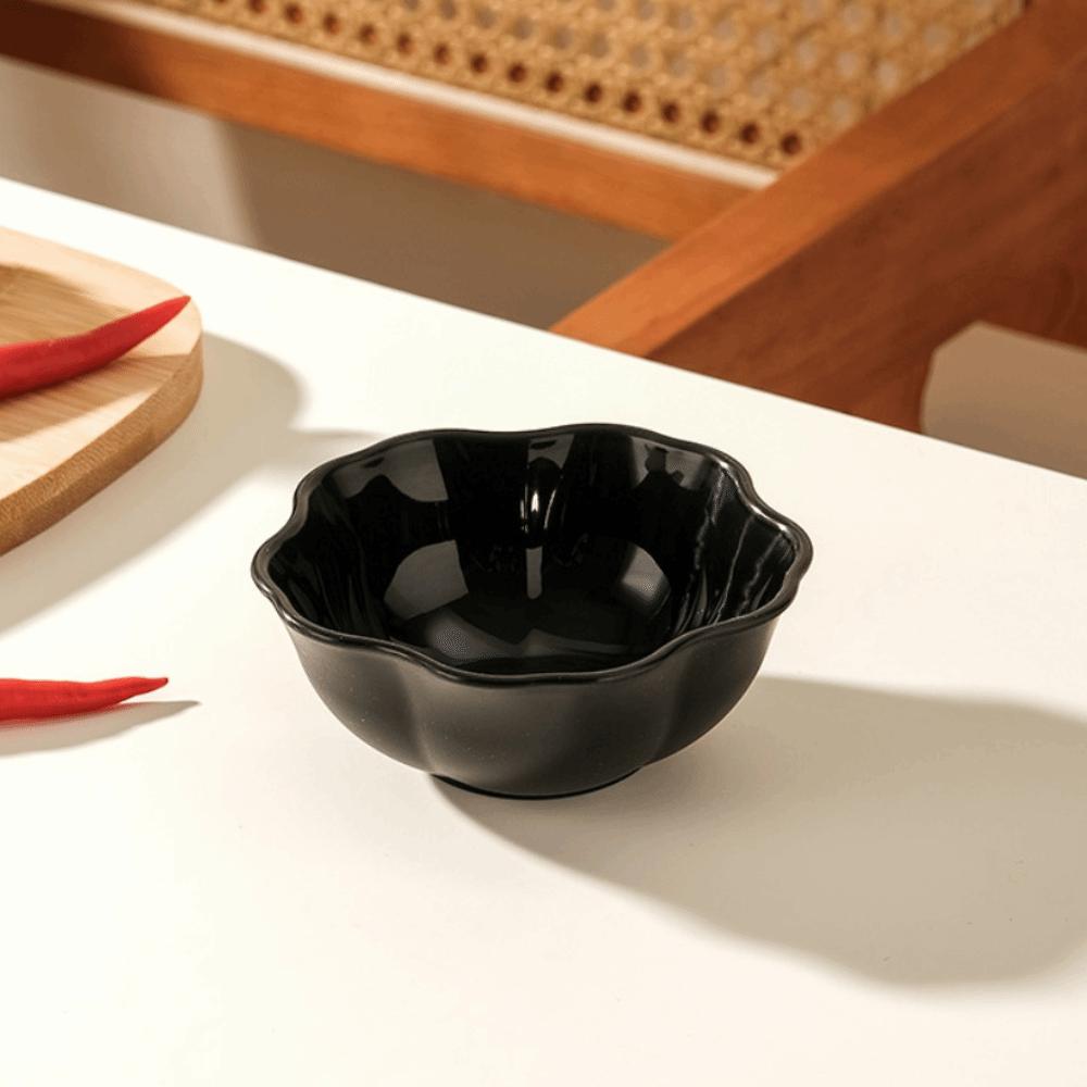 10 Piece Flower/Square Seasoning Dish Black Snack Bowl Multifunctional Fruits Bowl Hot Pot