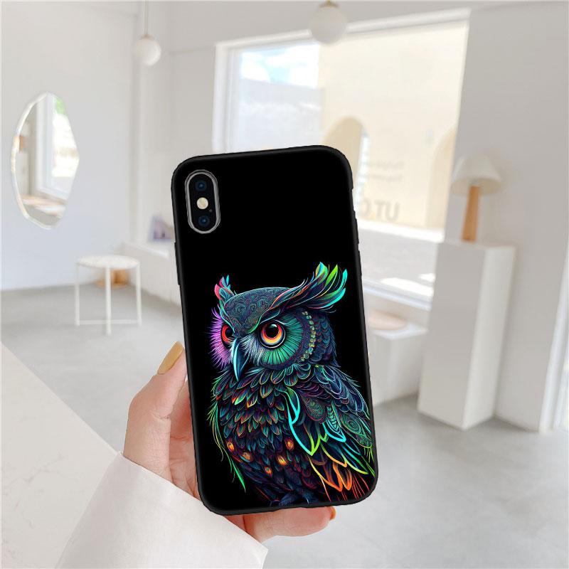 LO20 Cartoon Art Owl Soft Shell Phone Case for Redmi Note 13 14 Pro+ Plus A3 A3X 13X 13C 13R 14S 14C 14R