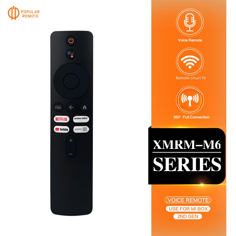Голосовой пульт ДУ XMRM-M6 для Xiaomi Mi Box 2-го поколения. Подходит для TV Box S (2-е поколение) Медиаплеер для потокового вещания 4K Ultra HD 3