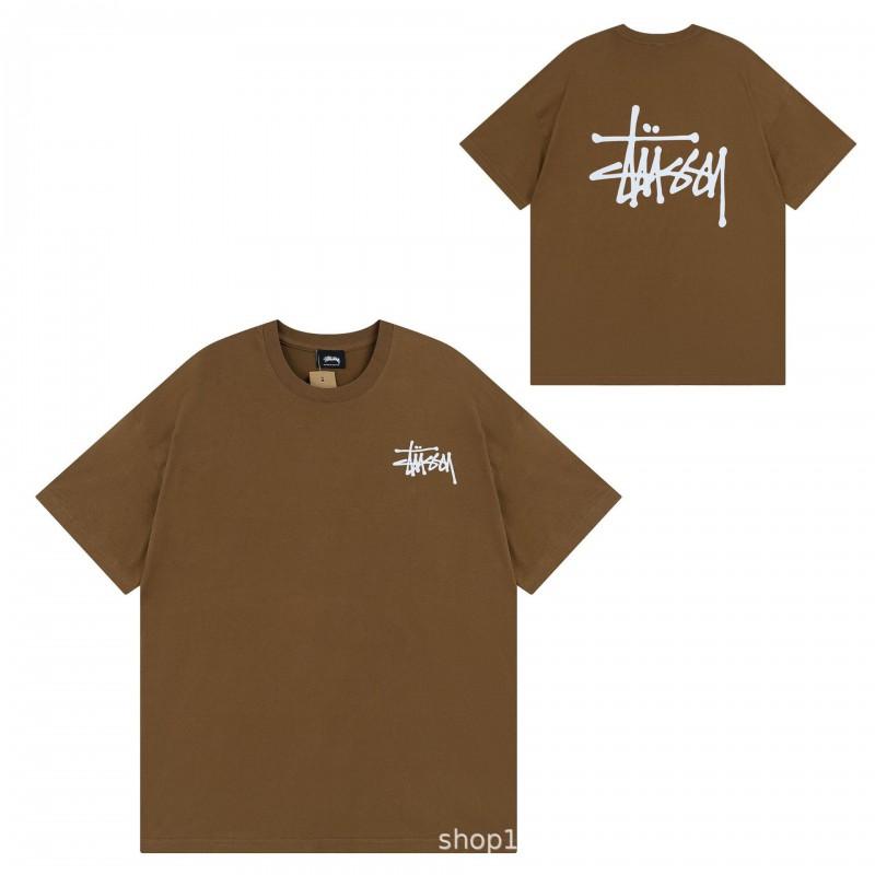 Mens Short Sleeve T-Shirt Loose Fit Round Neck Letter Print Casual Street Style Couples Top