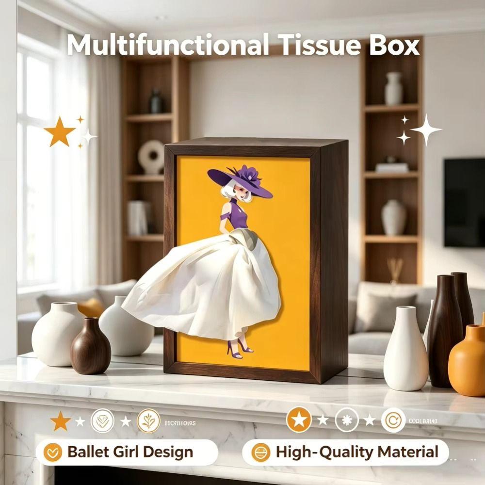 Luxury Art Ballet Tissue Box Elegant Design Tissue Dispenser Skirt Tissue Box Bedroom Table
