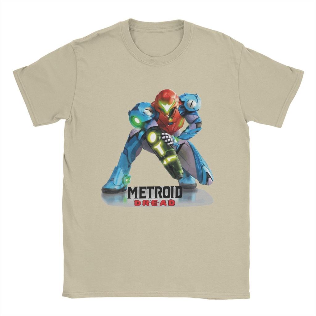 Retro Vintage Metroid Dread Cartoon Game Merch Shirt for Men Women Cool Cotton Graphic Printed Clothing