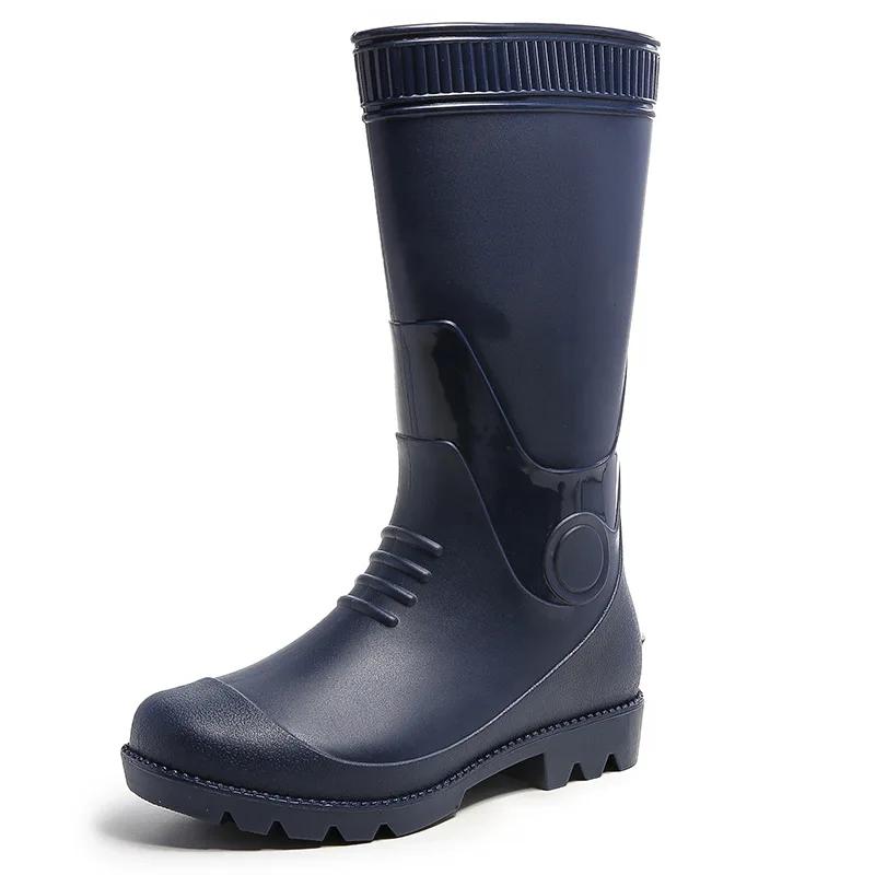 Модные новые мужские сапоги из ПВХ, высокие уличные мужские сапоги для дождя, нескользящие сапоги на платформе для мужчин, высококачественная обувь для воды Botas De Lluvia