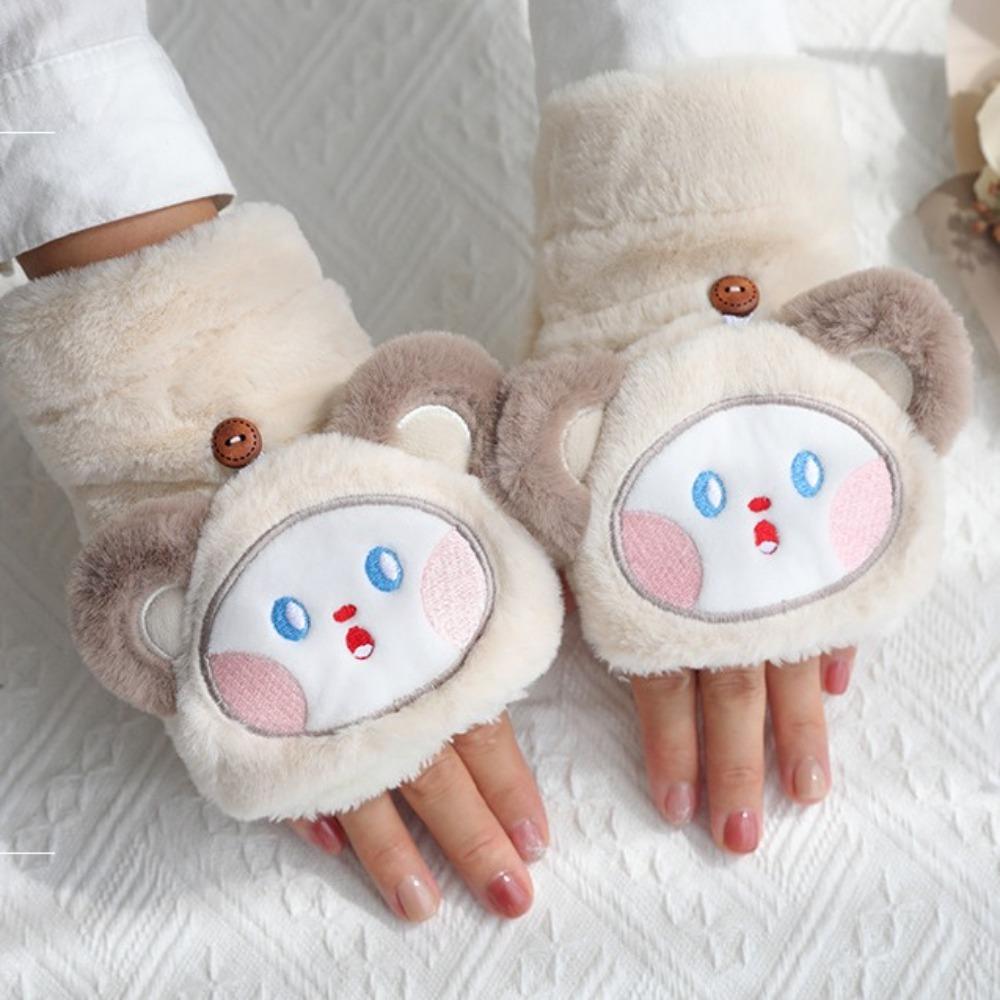 Cartoon Animals Cartoon Winter Gloves Soft Plush Pig Gloves Kawaii Children Gloves  Autumn