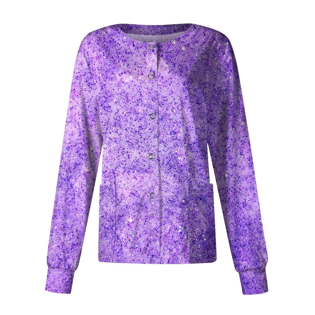 Женский рабочий однобортный защитный комбинезон с длинным рукавом и напечатанным карманом, воротником-стойкой, кардиган, куртка, топ