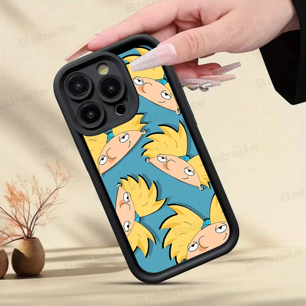 Hey A_Arnolds Cartoon For IPhone 17 Pro Max 16 15 14 13 12 11 Plus Black Soft Phone Cover