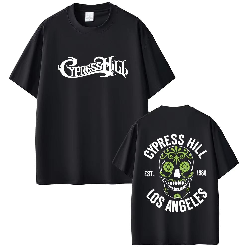 Футболка Cypress Hill с графикой скелета Мужская Женская Хип-хоп Мода Уличная одежда Мужская Повседневная хлопковая футболка с коротким рукавом