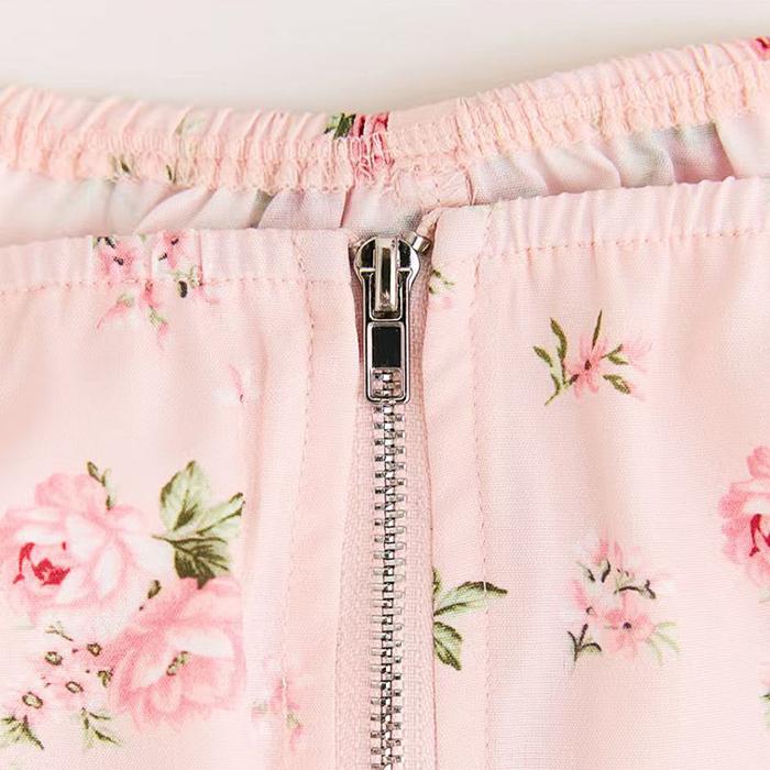 Женская Весенняя Осенняя Квадратный Вырез Сексуальный Облегающий Цветочный Принт Молния Шнуровка Пуловер Рубашка Блузка Топ