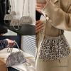 2025 Silver Single Shoulder Kidney Bean Handmade Beaded Bag - Women's Medium Fashion Accessory