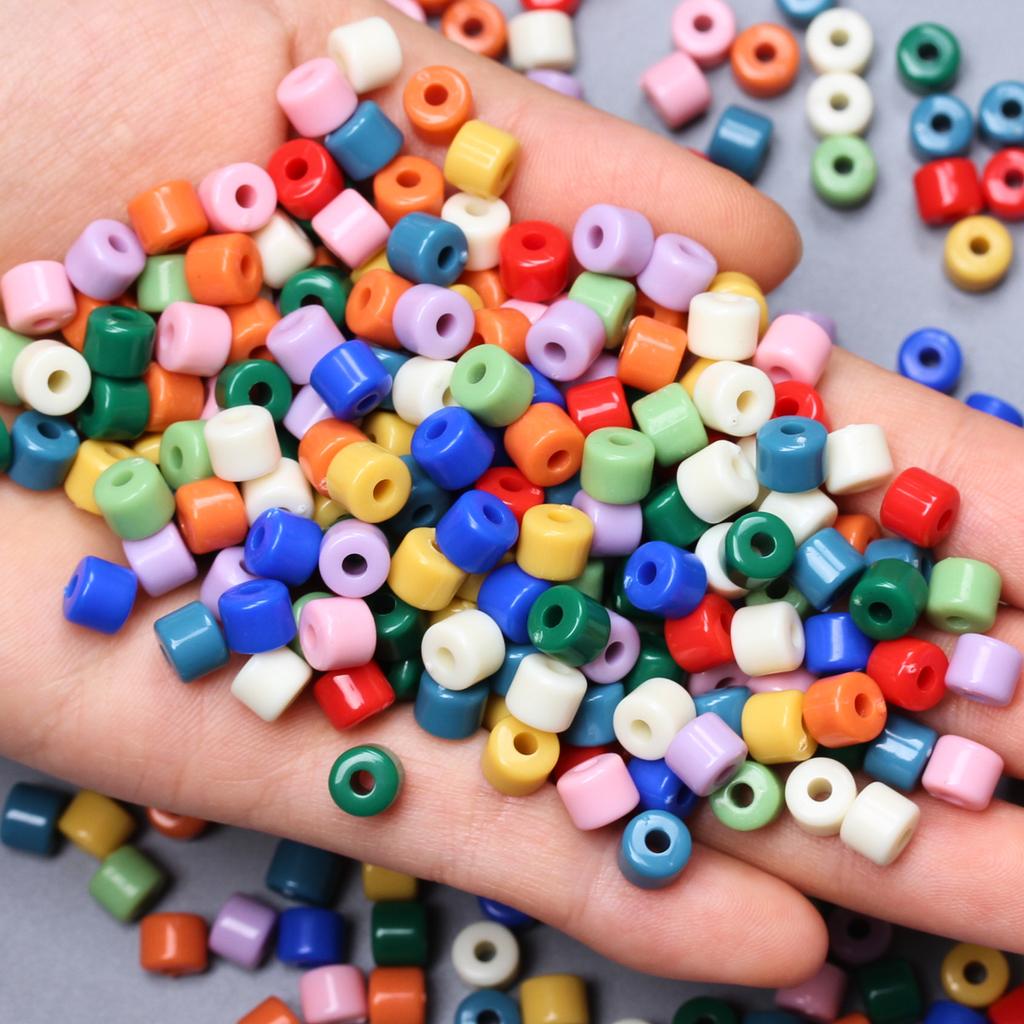 6,5 мм 100 шт. кремового цвета акриловые цилиндрические бусины для изготовления ювелирных изделий своими руками брелок серьги ожерелье браслет модные материалы аксессуары