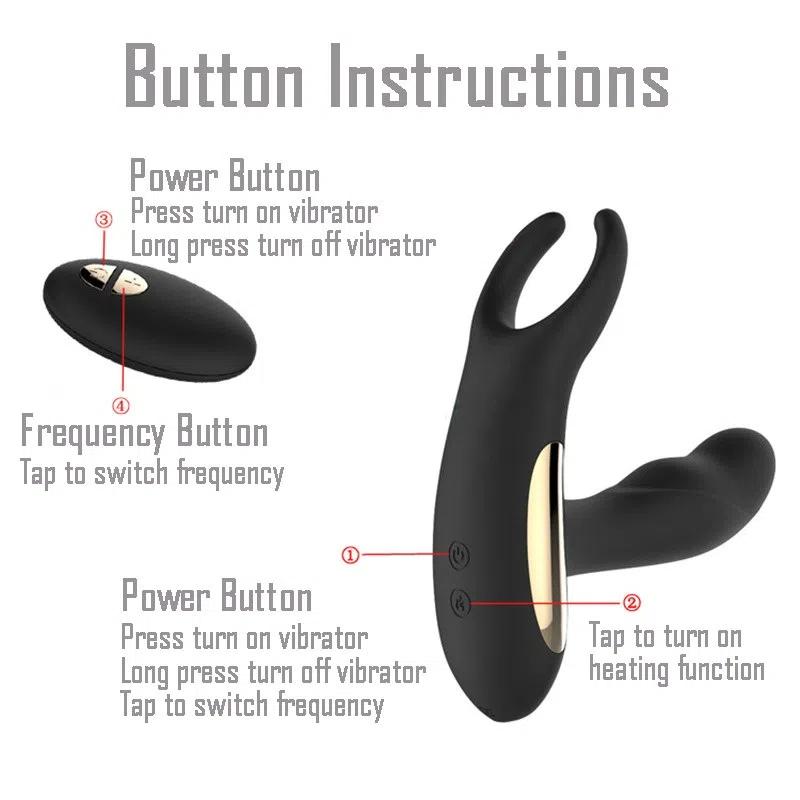 Remote Control Prostate Massager with Heating, Chest Vibration Anal Plug, Male Masturbator Sex Toy