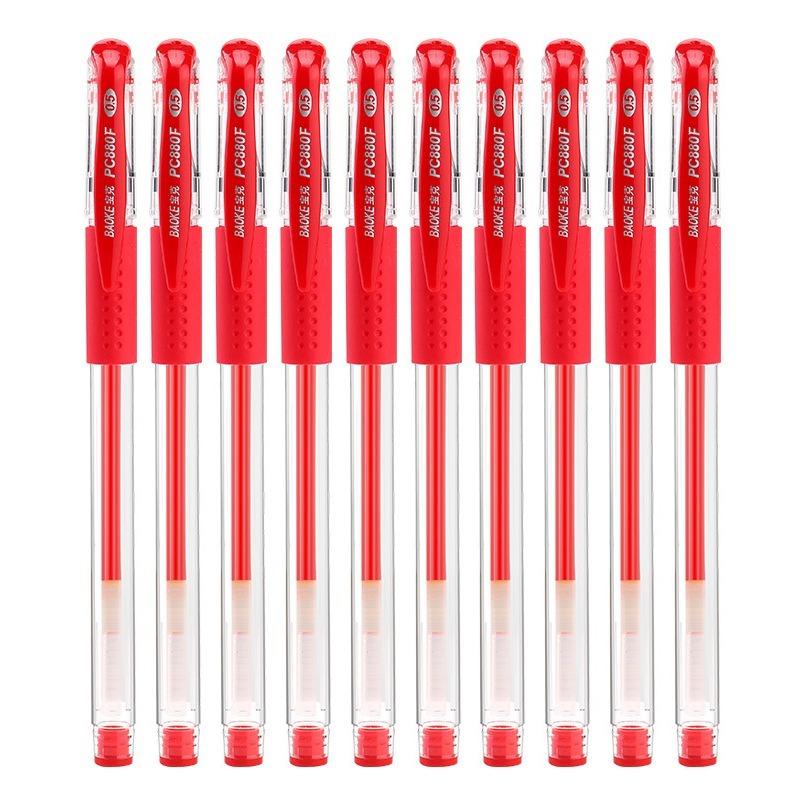 10 шт./набор гелевых ручек, шариковых ручек-роллеров, набор канцелярских принадлежностей, черные, синие, красные, цвет чернил 0,5 мм, шариковая ручка, канцелярские принадлежности для школьников