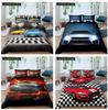 Race Car King Queen Duvet Cover Cool Speed Racing Bedding Set Teens Men Black Sport Car Quilt Cover Polyester Comforter Cover