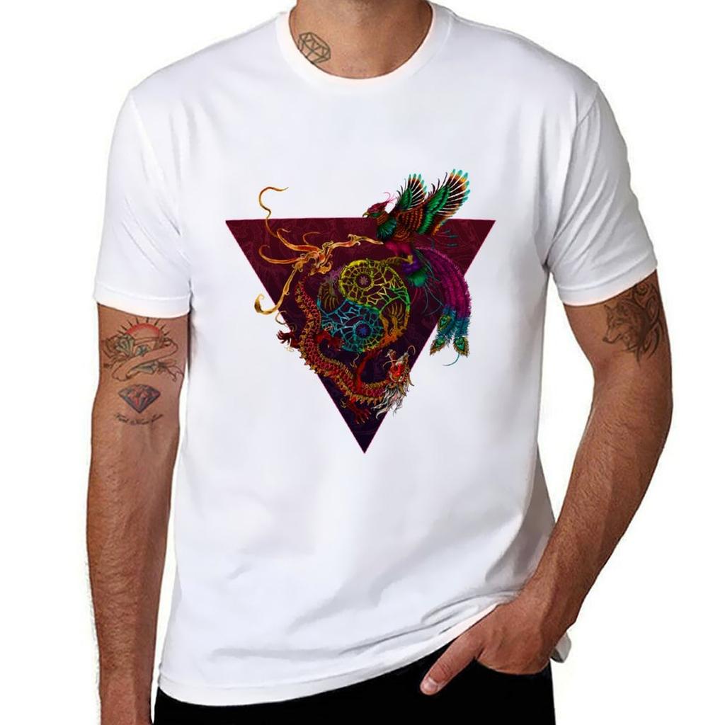 Dragon Phoenix Taiji Tshirt Sweat Resistant Workout Tee Shirt