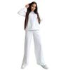 New Spring Autumn Casual Loungewear Set Loose Long Sleeve Wide Leg Pants 2 Piece Outfit Comfortable Elegant Women Fashion
