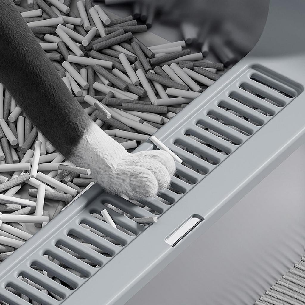 Металлический лоток для кошачьего туалета, Прочный Антипригарный, Высокие бортики, Устойчивый к ржавчине, Легко чистить, Кошачий лоток из нержавеющей стали (Большой размер)