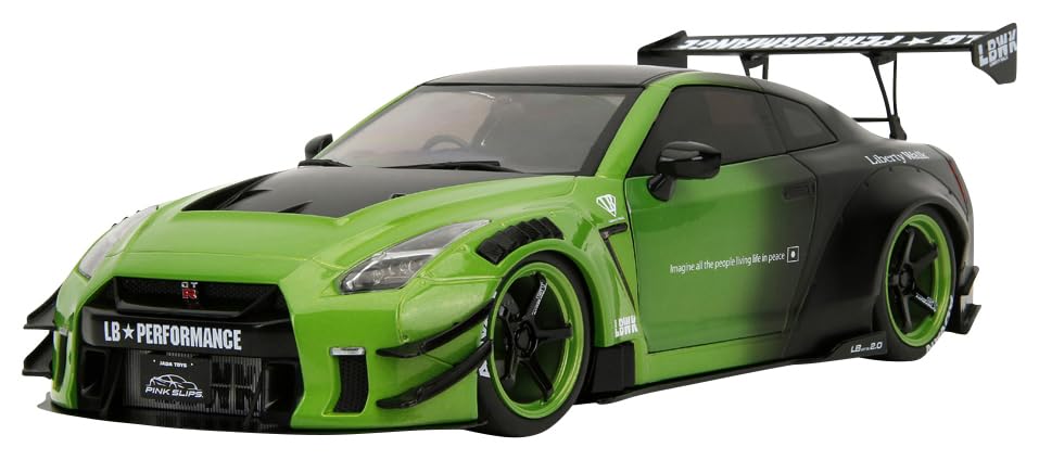 Kyosho Jada Toys Серия PINK SLIP Масштаб Nissan Liberty Walk Готовая модель JADA35724 1/18 GT-R (Р35) Зеленый/черный