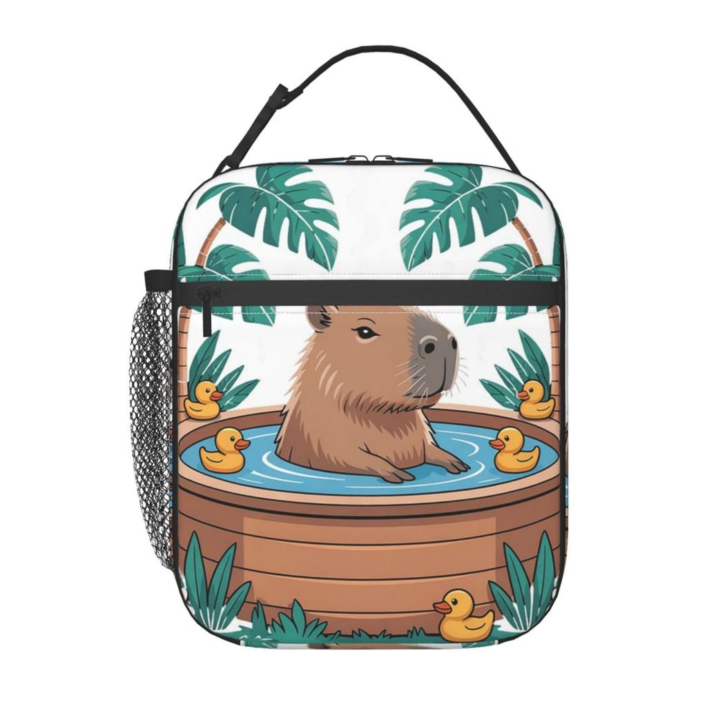 Капибара в ванне Горячий источник Пузырьки Термосумка для ланча для детей Охлаждающая Термоконтейнер для еды Сумка-тоут Портативные ланч-боксы Контейнер