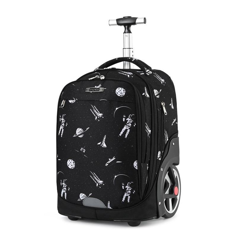 Middle School Students Carry and Pull Dual-purpose Trolley Schoolbags with Large Wheels That Can Climb Stairs FY0188