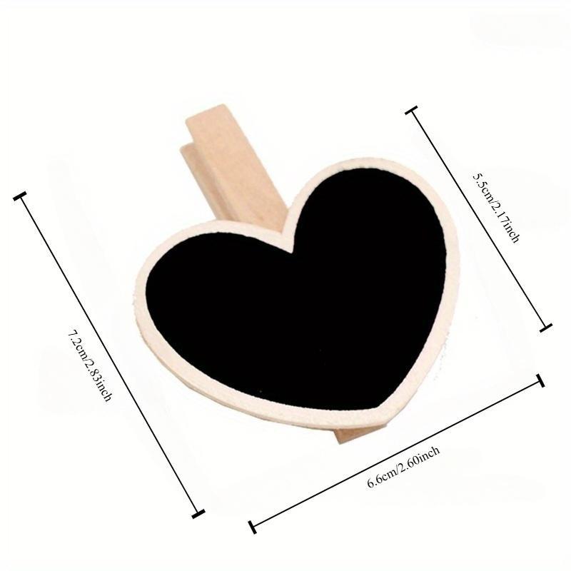50PCS Creative Wooden Clip Valentine's Day Love Small Blackboard Mini Notes Sealing Crafts Decoration