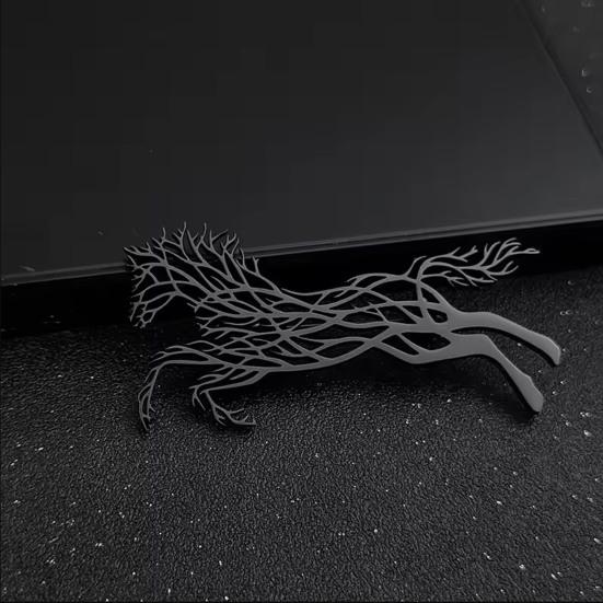 Galloping Horse Brooch Stainless Steel Hollow Design Brooch Pin Artistic Design Clothes Hats Bags Badge Fashion Accessories