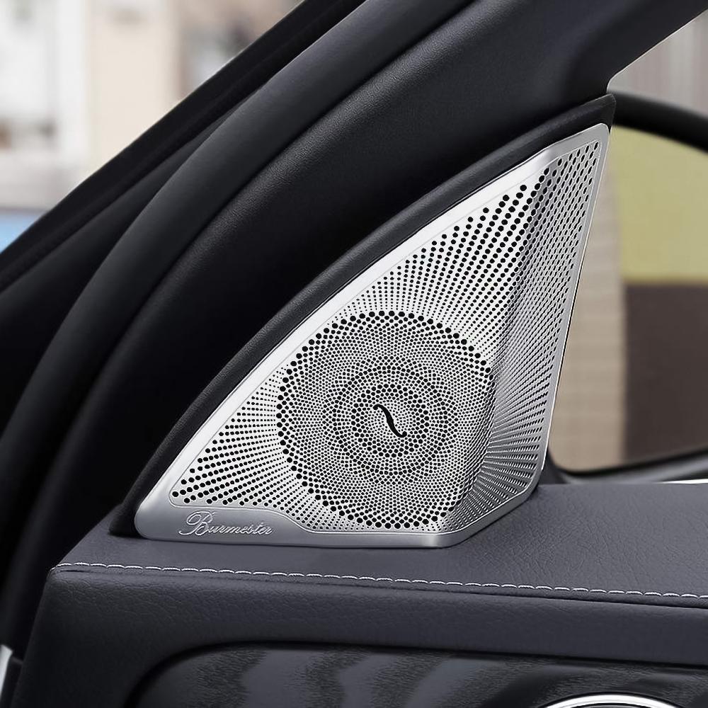 Матовый серебристый Чехол для динамика Burmester 2 шт. Крышка динамика двери E-класса Аудиокейс для Mercedes Brabus W213 W212 2016-2025