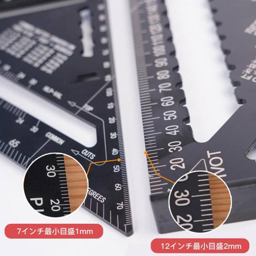 Mikankawa Triangle Ruler for Woodworking, 30x30cm, Aluminum Alloy Circular Saw Ruler with Double-Sided Graduations, Marking Tool, Aluminum Alloy Protr