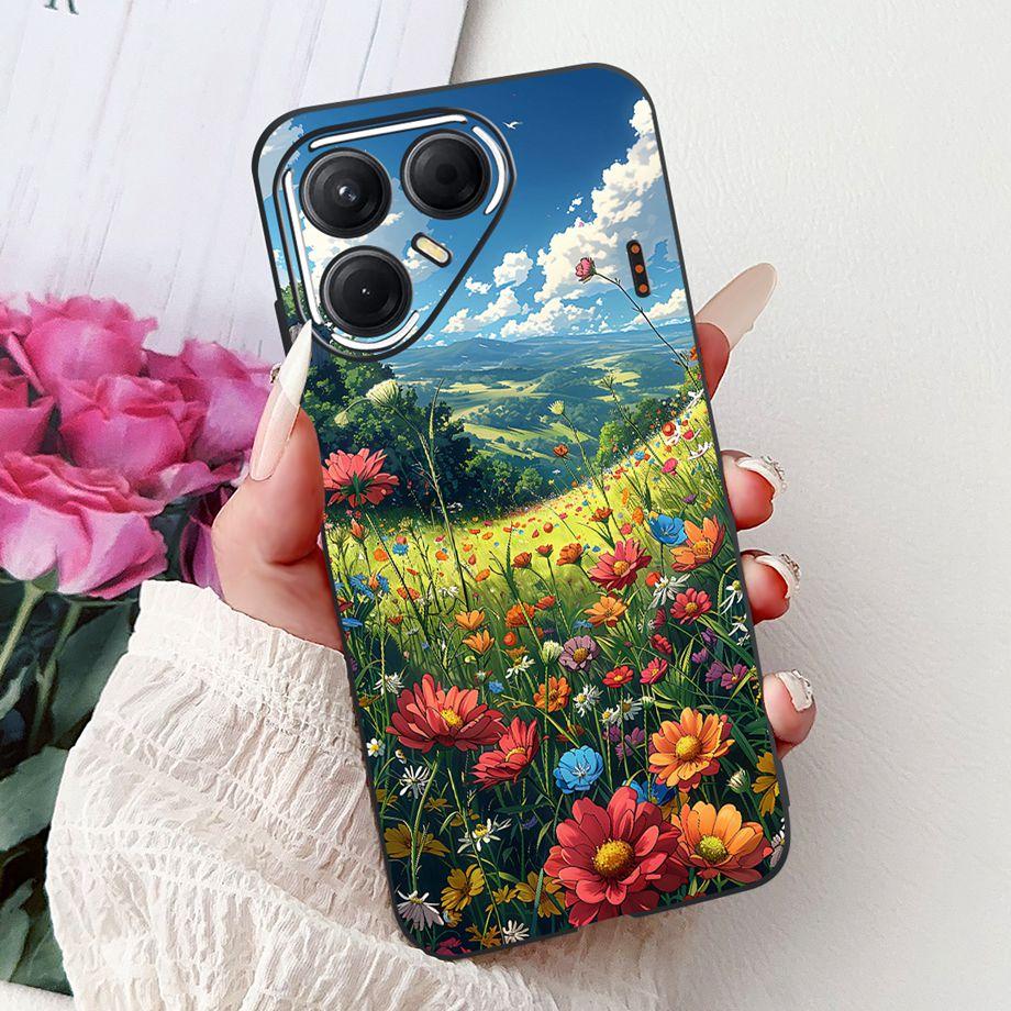 Черный Силиконовый Чехол Для Tecno Pova 7 4G 5G / Pova 7 Pro Pova7 Ultra Neo Funda Дизайн Кошка Цветок Дракон Бампер Мягкая Capa