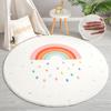 Rainbow Round Carpet For Living Room Fluffy Soft Rug Children Baby Bedroom Area Carpet Home Floor Mat Flocking Anti -Slip Mats