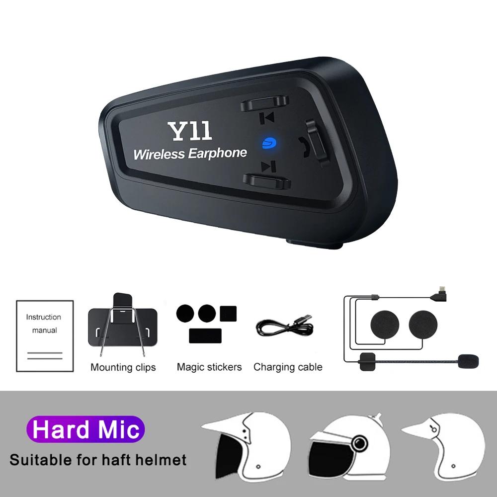 Y11 Беспроводная гарнитура для шлема мотоцикла Bluetooth5.3, комплект громкой связи, водонепроницаемый музыкальный плеер, динамик, наушники