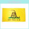 Tread On Dont Me Snake Banner Polyester Material Gadsden Flag For Patriot Events
