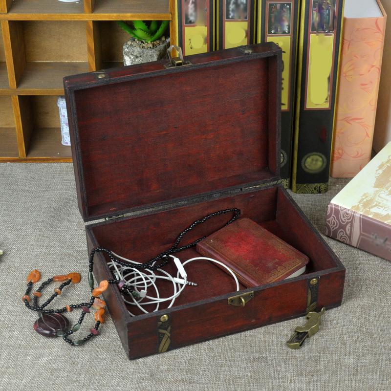 1 шт. Деревянная шкатулка для хранения антиквариата и ювелирных изделий в стиле ретро, футляр для хранения сувениров, сокровищ и монет для любителей искусства.