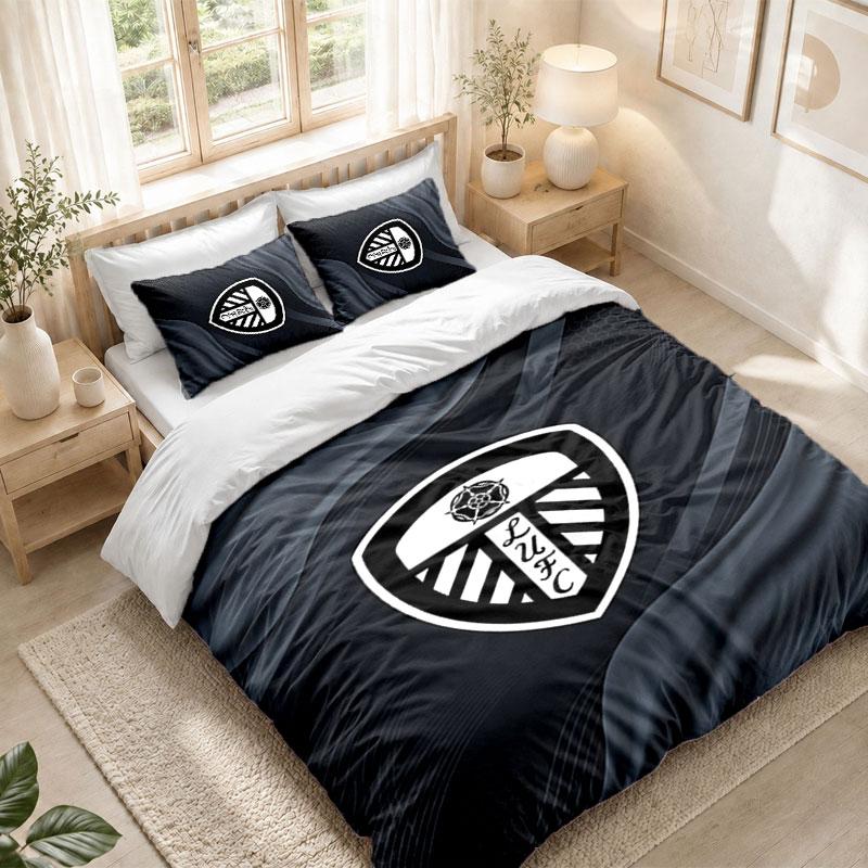 Bedding Set 1 Duvet Cover 2 Pillowcases Leeds United Print Bedroom Home Decoration
